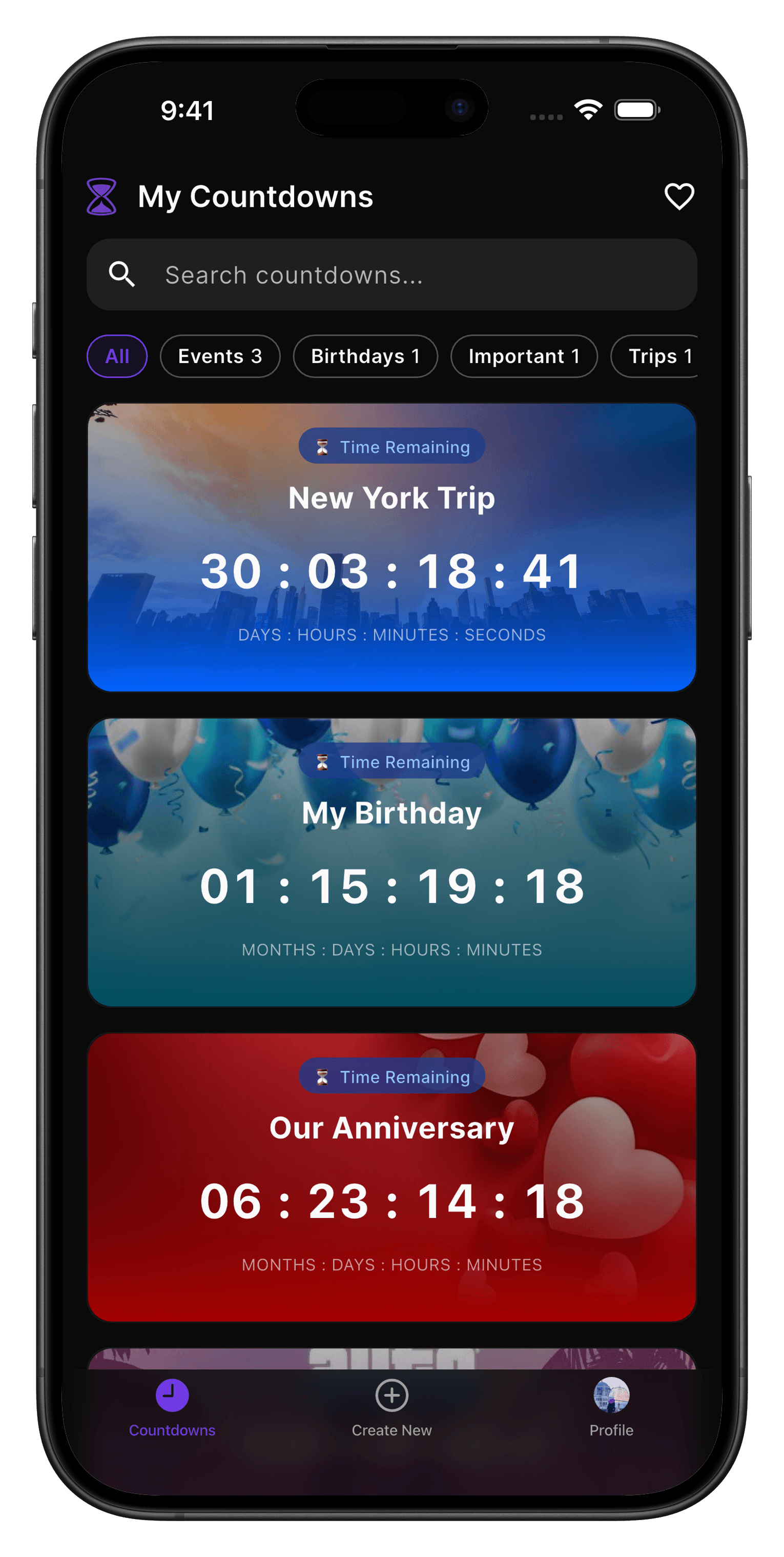 Guru Countdown iOS App Screenshot